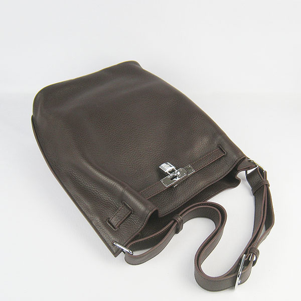 Replica Hermes Jypsiere 34 Togo Leather Messenger Bag Dark Coffee H2804 - 1:1 Copy